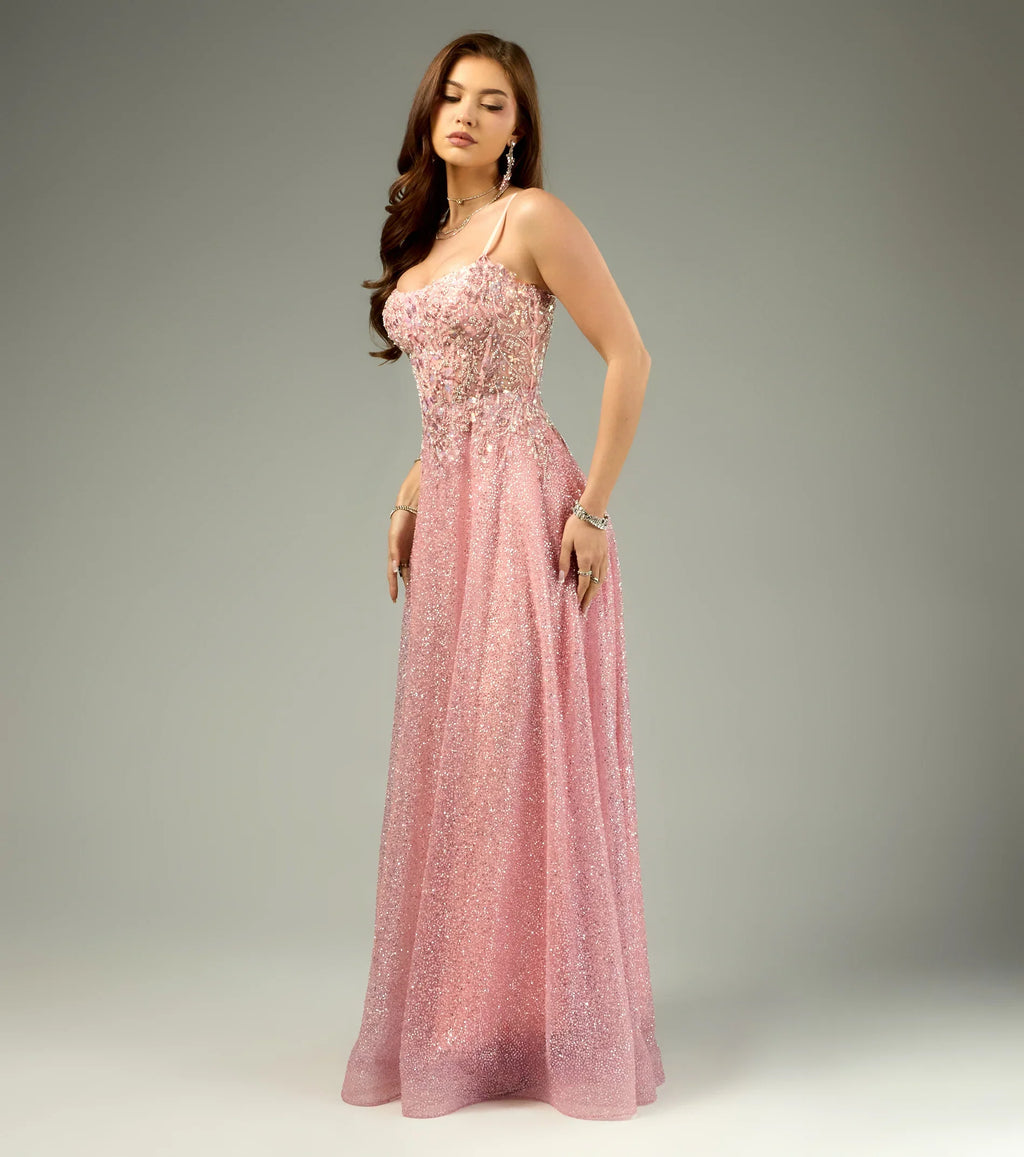 Gloria Lace-Up Corset A-Line Ball Gown