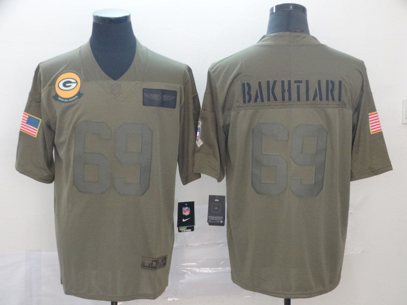 Men's Green Bay Packers David Bakhtiari #69 Brown Game Jersey1