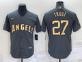 Men's Los Angeles Angels Mike Trout #27 Gray Stitched Jersey