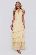 Mood Shift Halter Maxi Dress Yellow