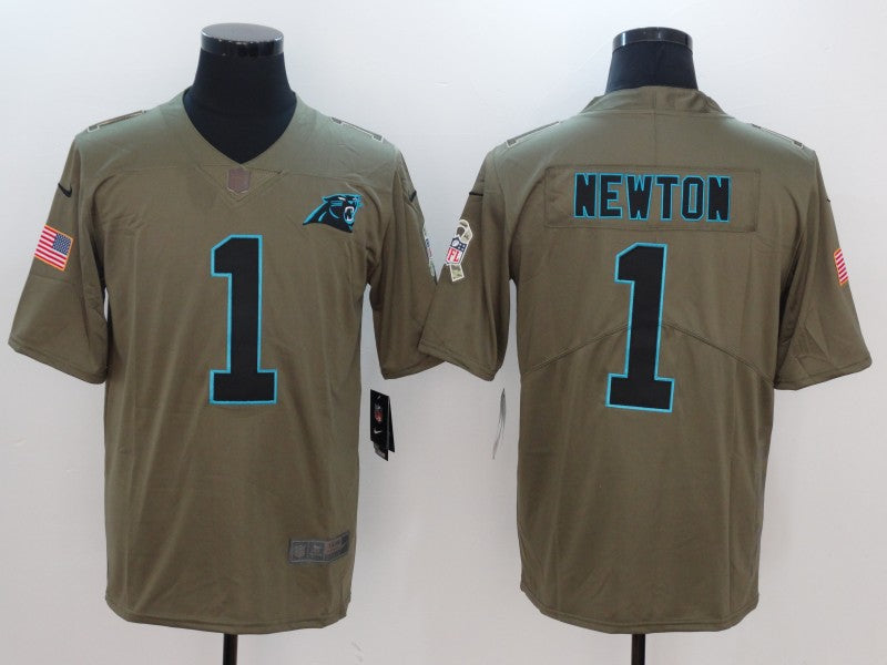 Men's Carolina Panthers Cam Newton #1 Brown Game Player Jersey1