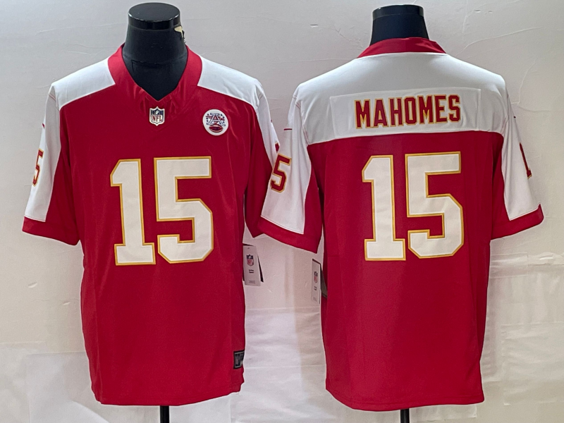 Men's Kansas City Chiefs Patrick Mahomes #15 Red Vapor F.U.S.E. Limited Jersey1