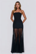 Dewkissed Bloom Strapless Maxi Dress Black