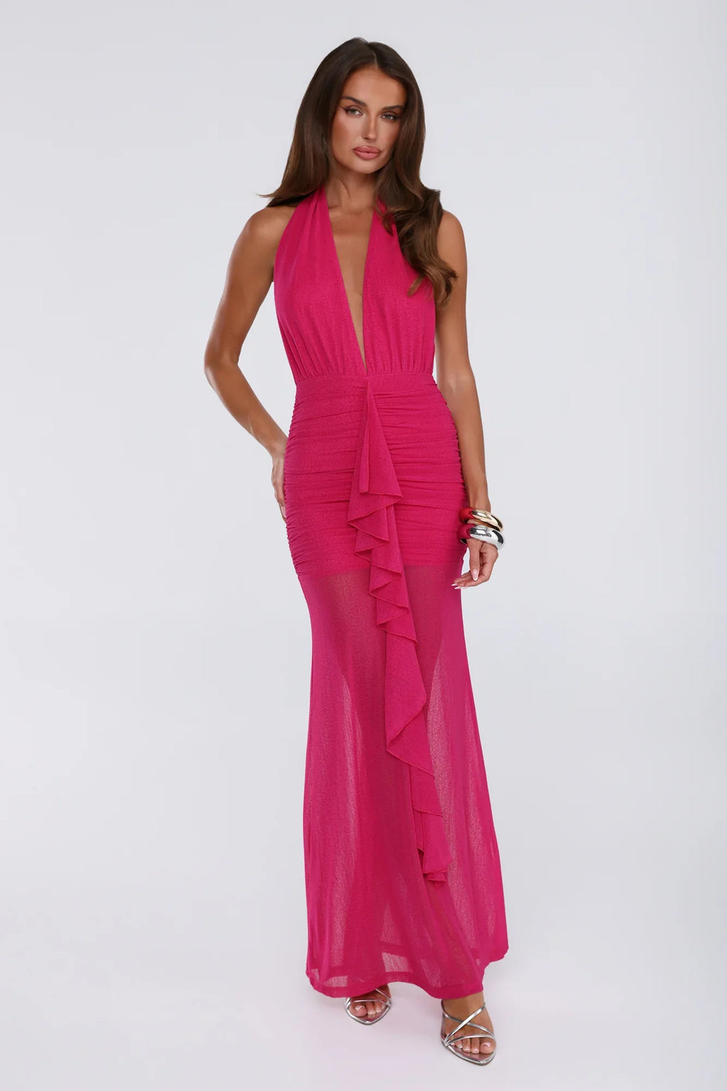 Born To Stand Out Halter Maxi Dress Pink