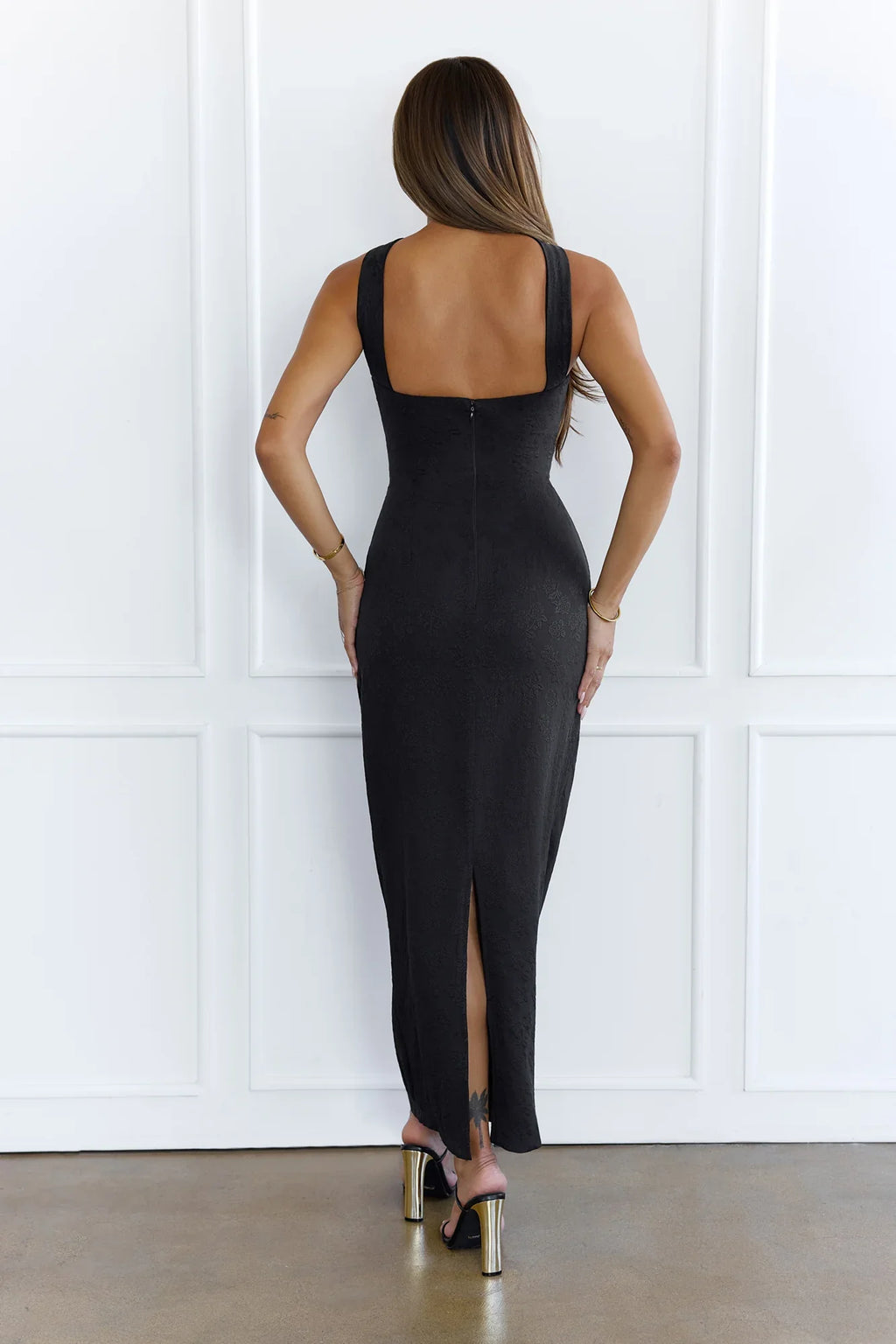Stylish Fusion Halter Maxi Dress Black