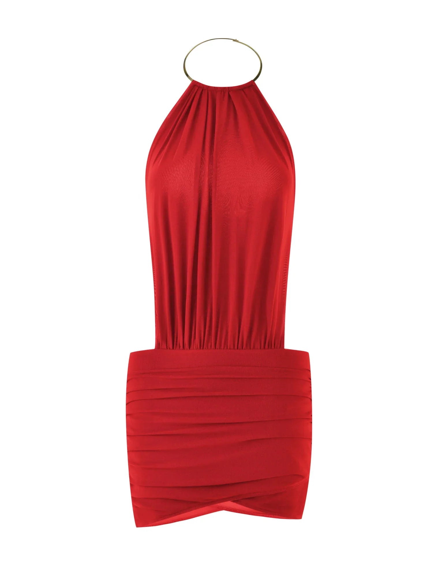 EVANNA MINI DRESS - DEEP RED