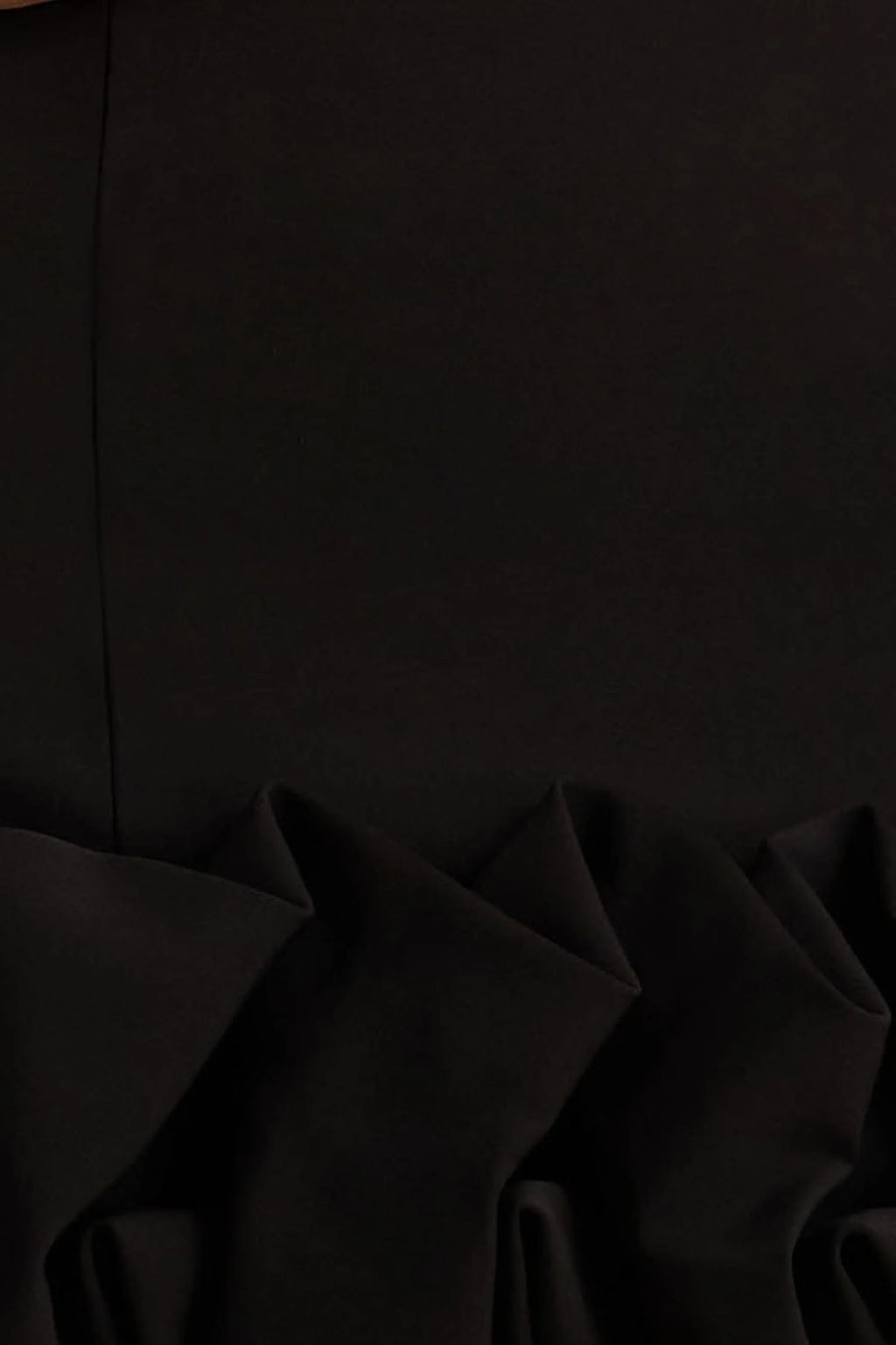 Geneve | Black Halter-Neck Mini Dress With Ruffled Trim