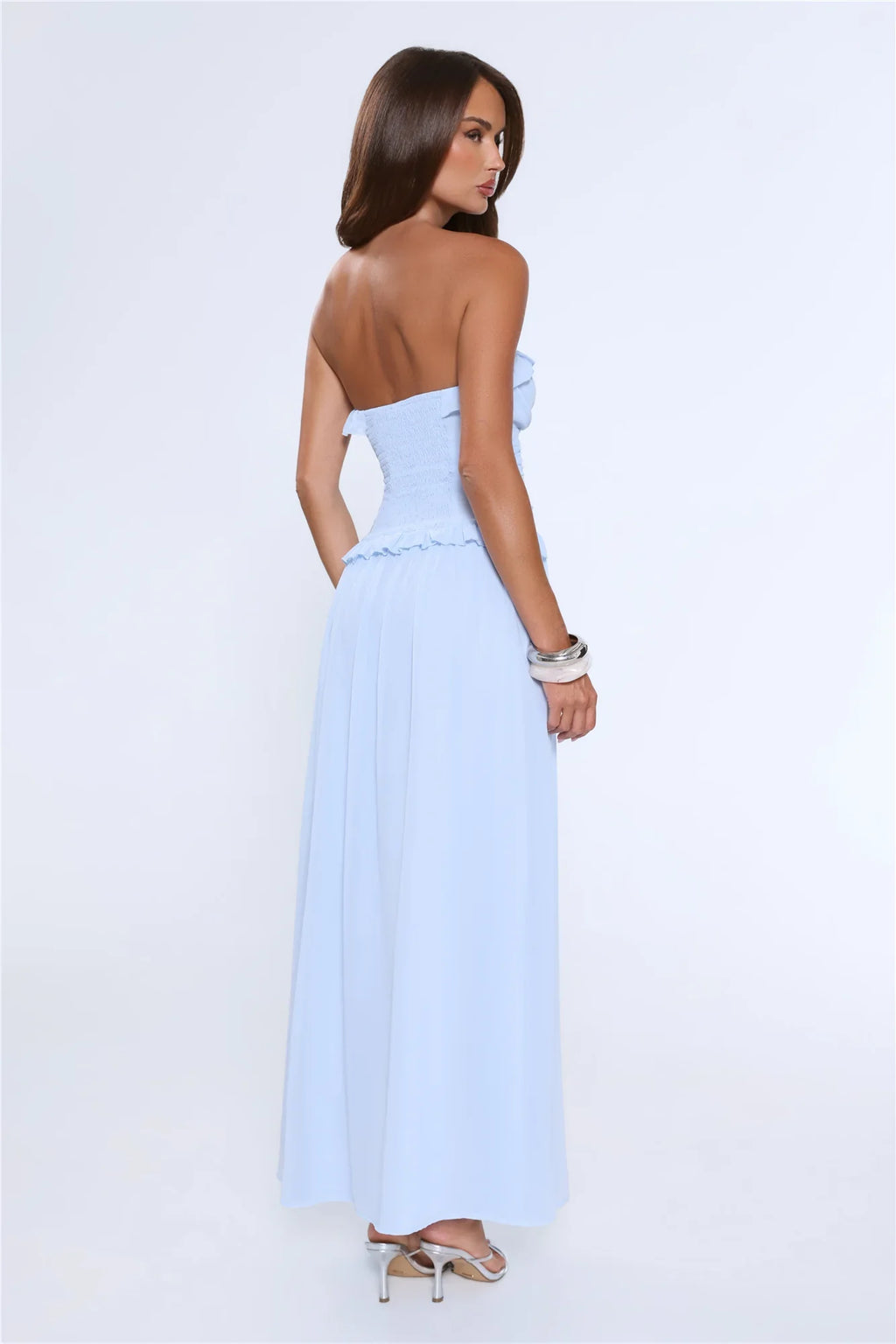 Hour Whispers Strapless Maxi Dress Blue
