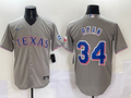 Men's Texas Rangers Nolan Ryan #34 Gray Replica Player Jersey