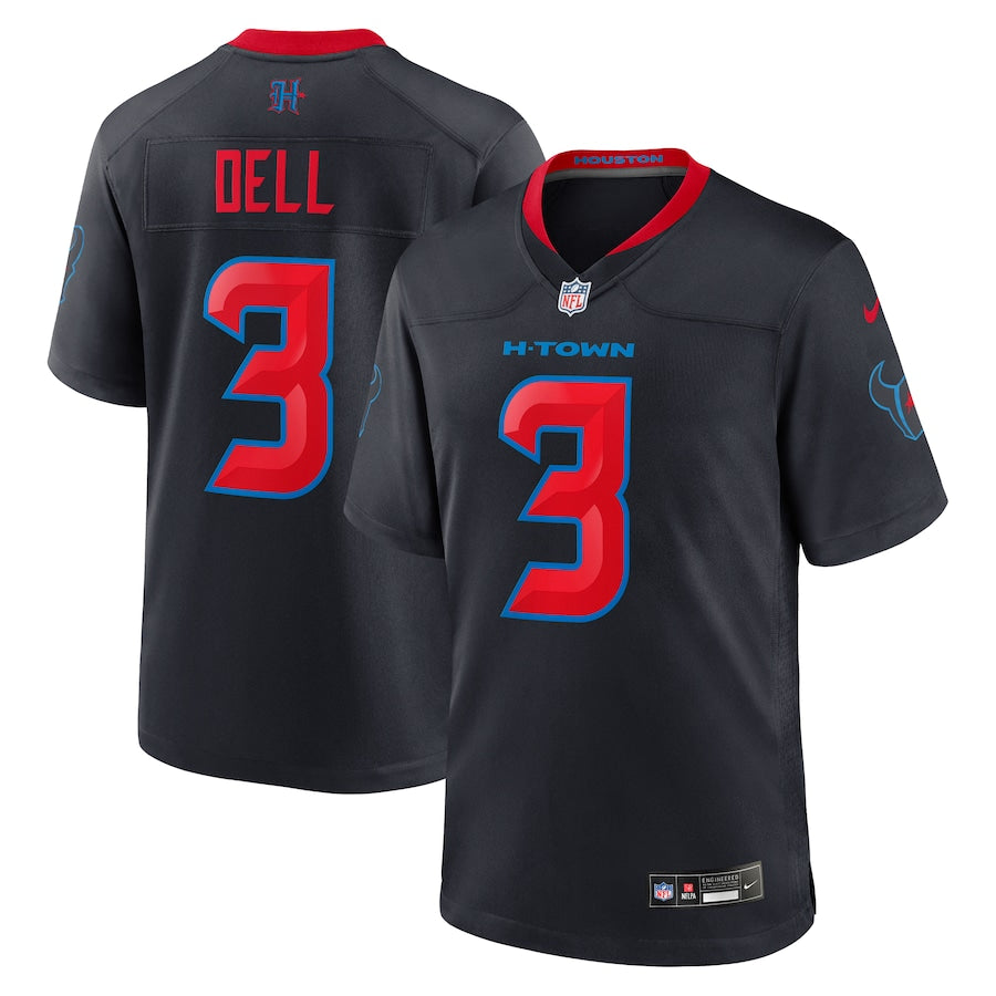 Men's Houston Texans Tank Dell Nike Navy 2nd Alternate Game Jersey