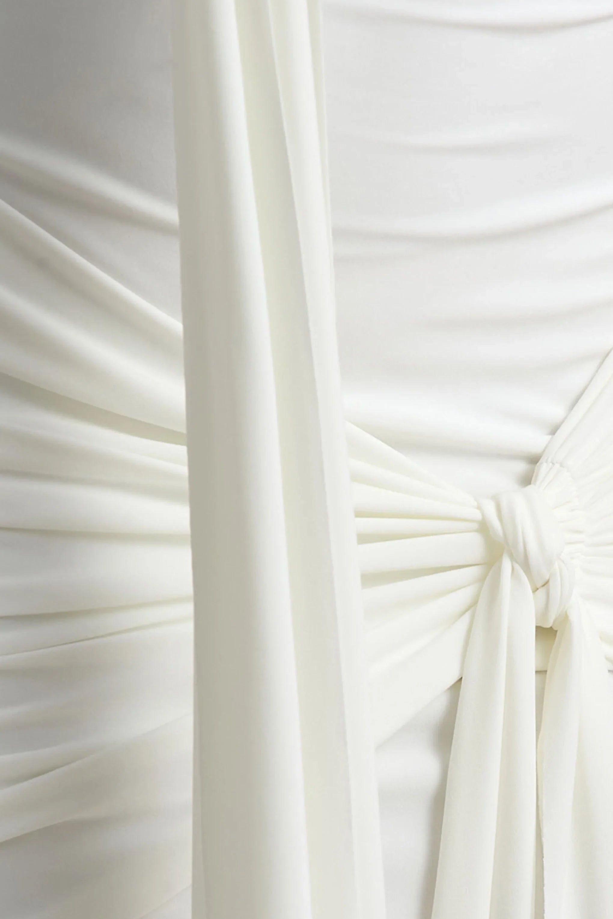 Essie | White Bardot Wrap Mini Dress With Sash Detail