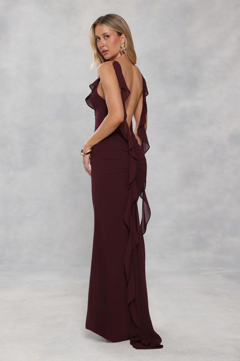 Pop Of Drama Maxi Dress Chocolate