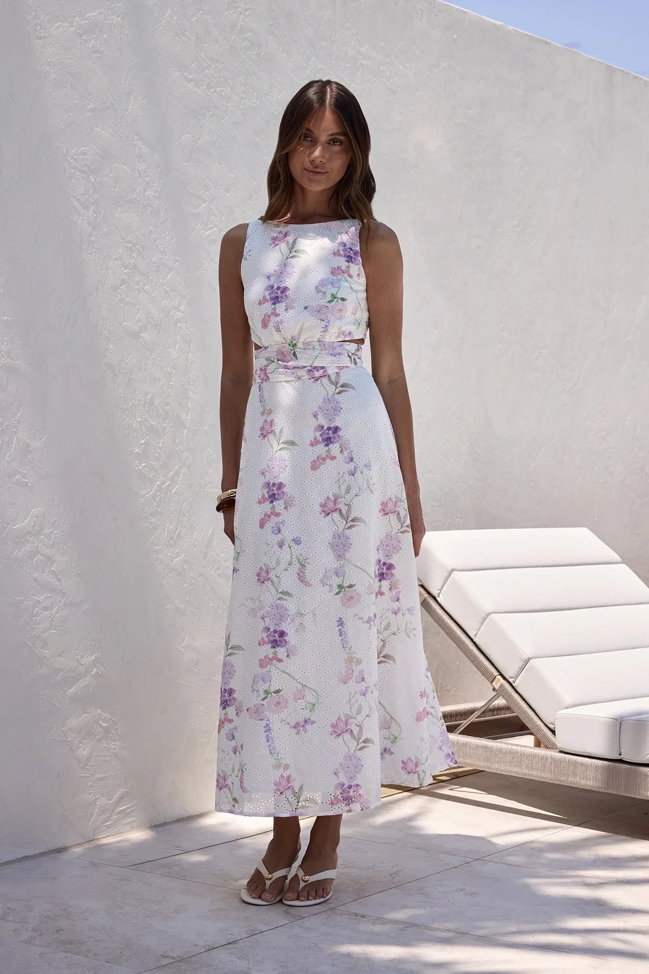 Blooming Lily Maxi Dress White