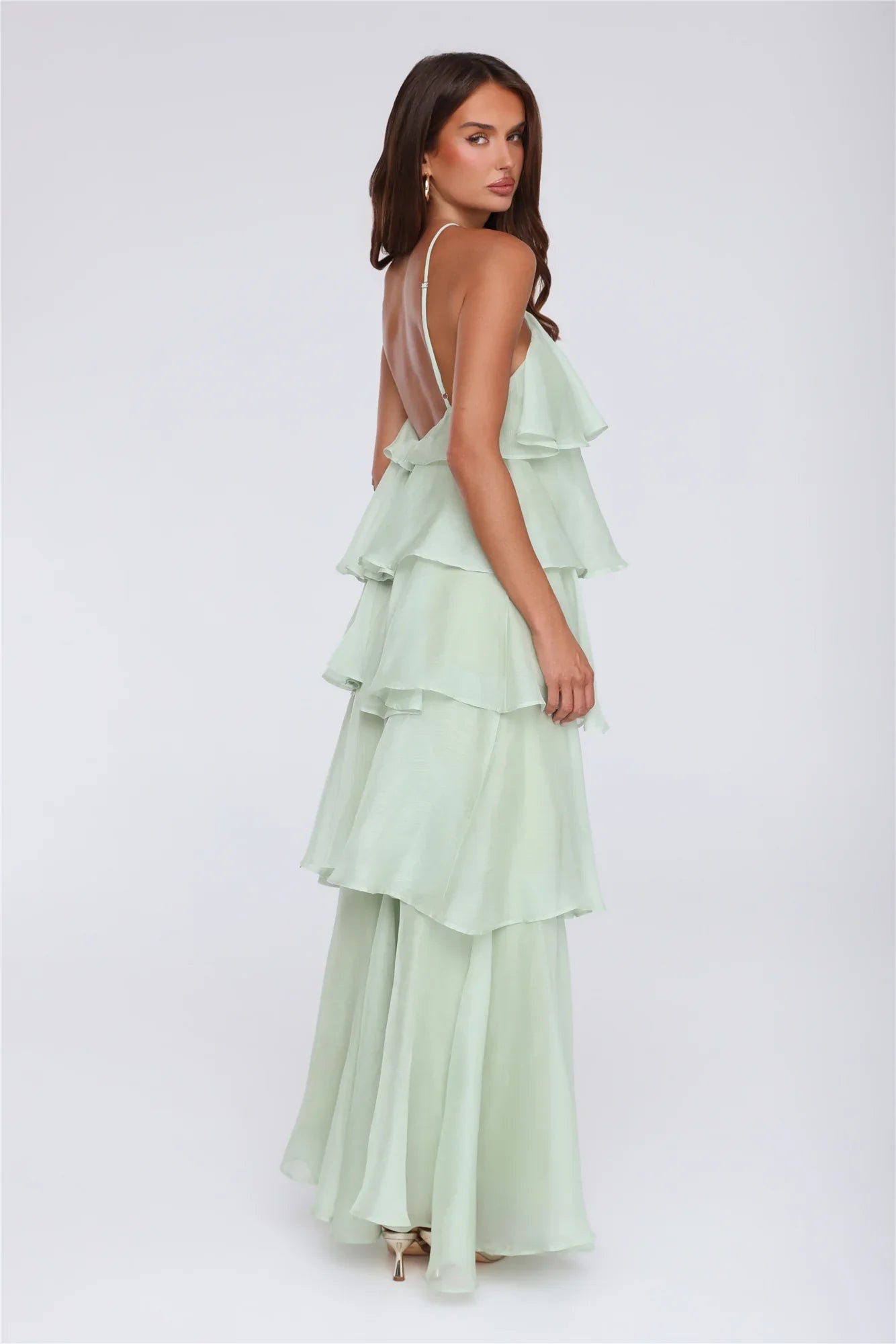Dreamy Rosette Halter Maxi Dress Mint