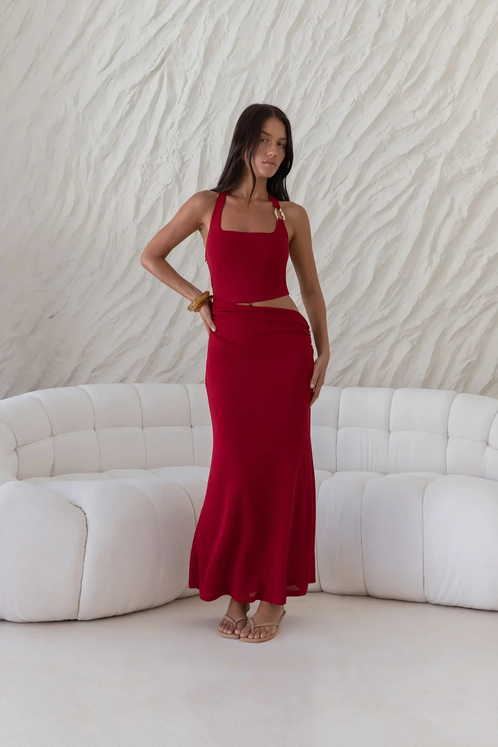 Horizon Hunter Maxi Dress Maroon