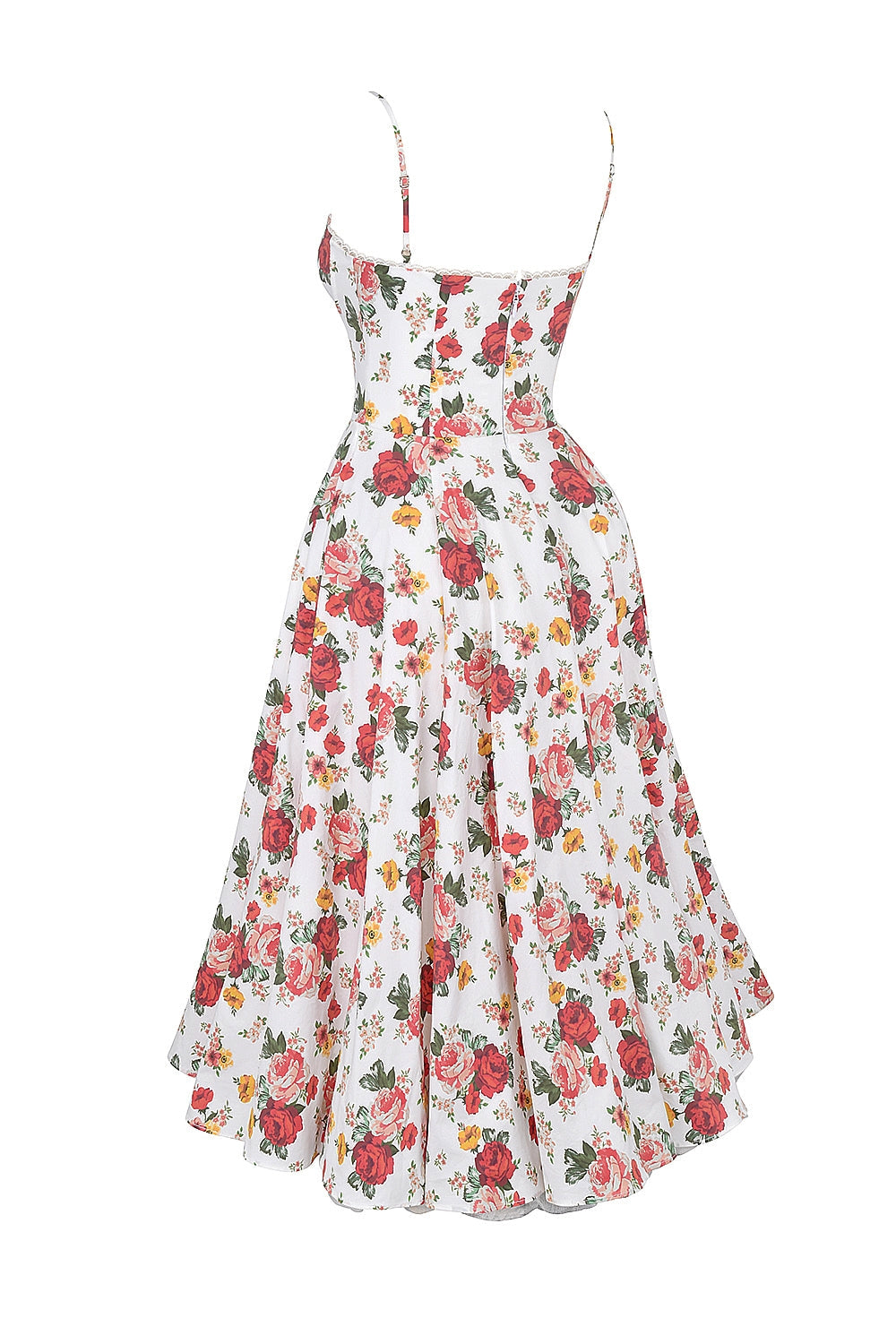 italian rose print tulle midi dress