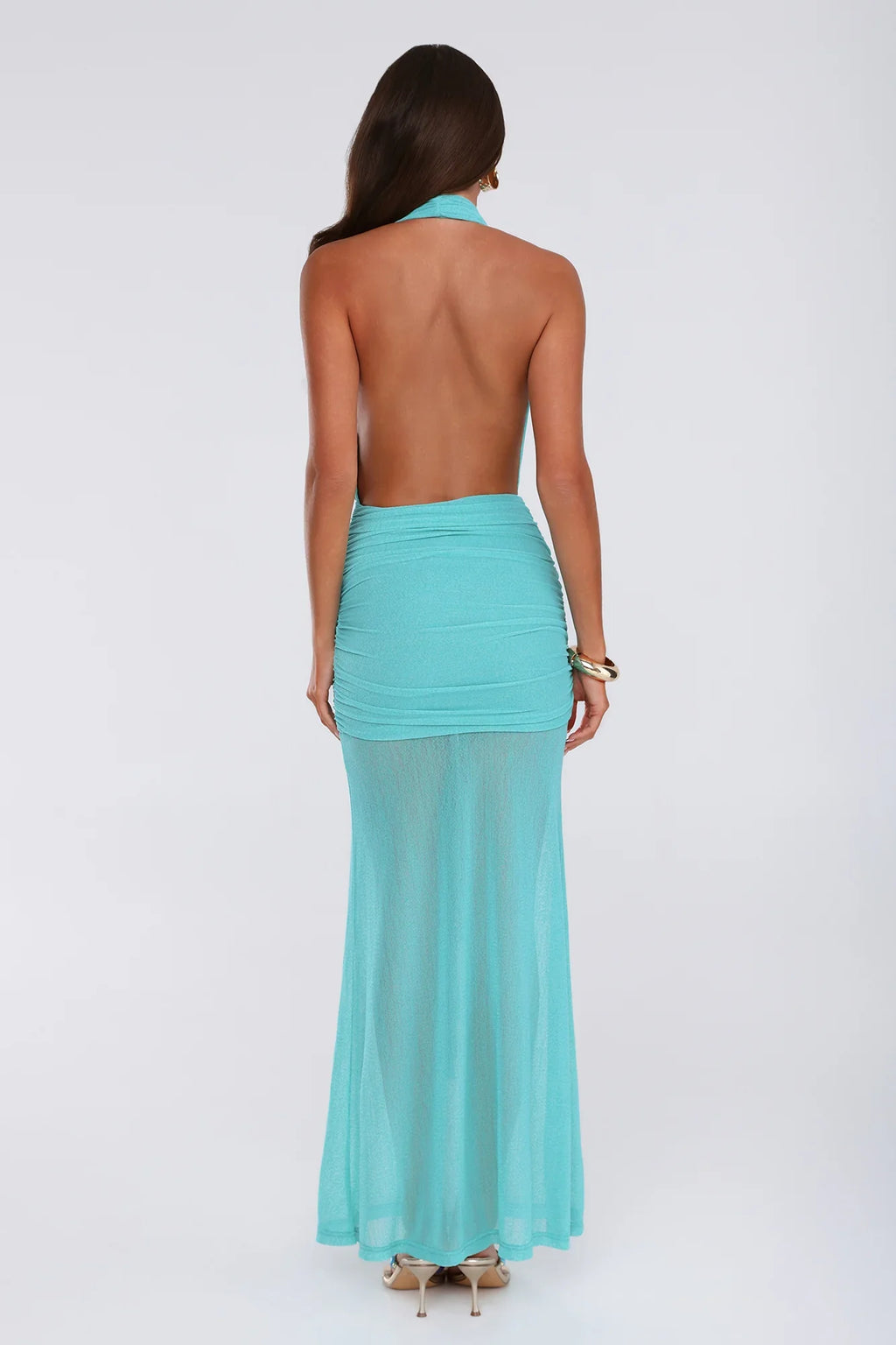 Born To Stand Out Halter Maxi Dress Aqua