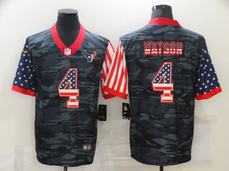 Men's Houston Texans Deshaun Watson #4 Gray Camouflage Game Player Jersey1