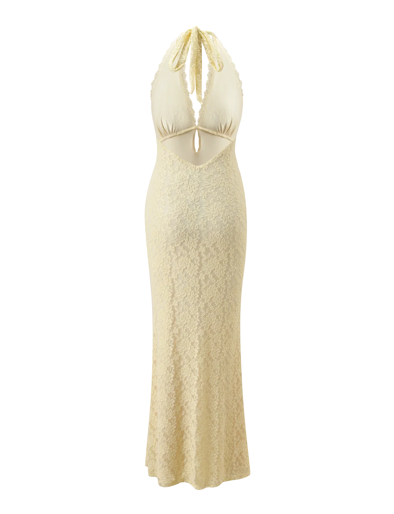 MAVEN LACE MAXI DRESS - PASTEL YELLOW