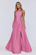 Spark Of Sophistication Halter Maxi Dress Pink