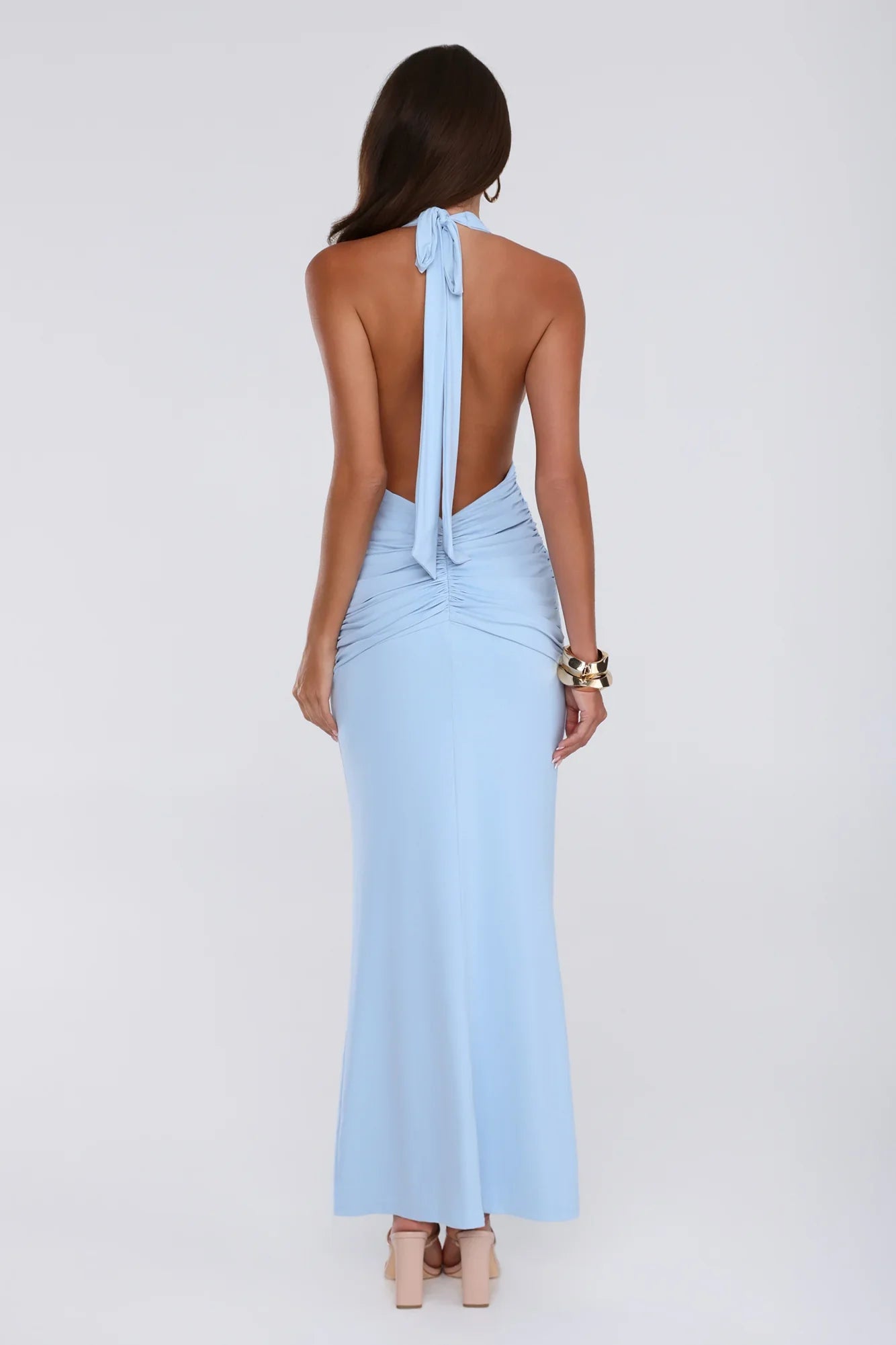 Love Drifted Halter Maxi Dress Blue