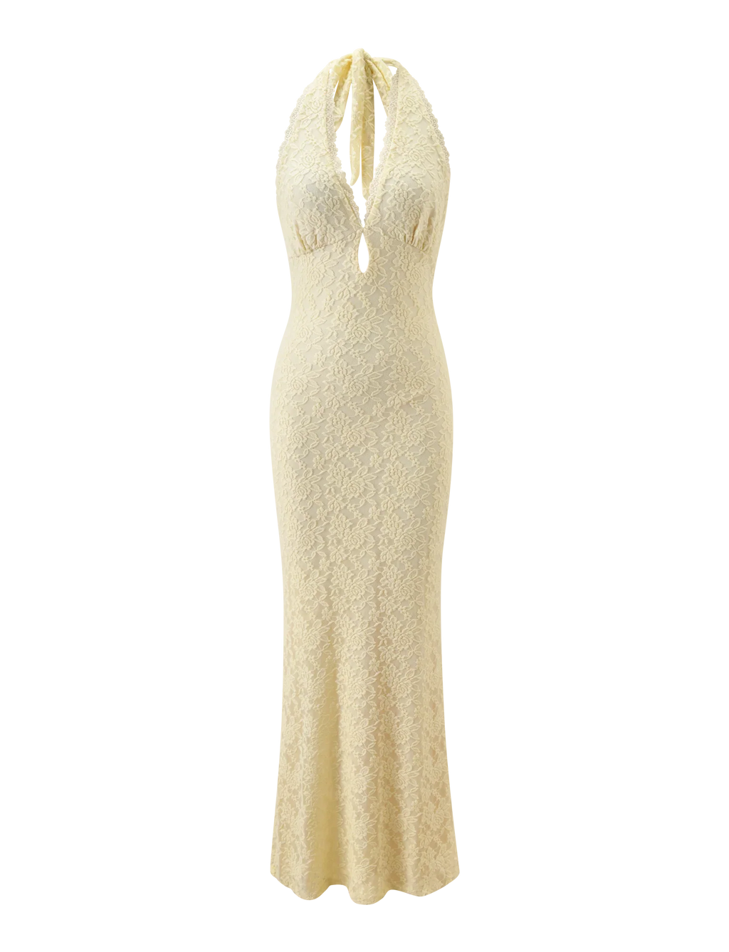 MAVEN LACE MAXI DRESS - PASTEL YELLOW