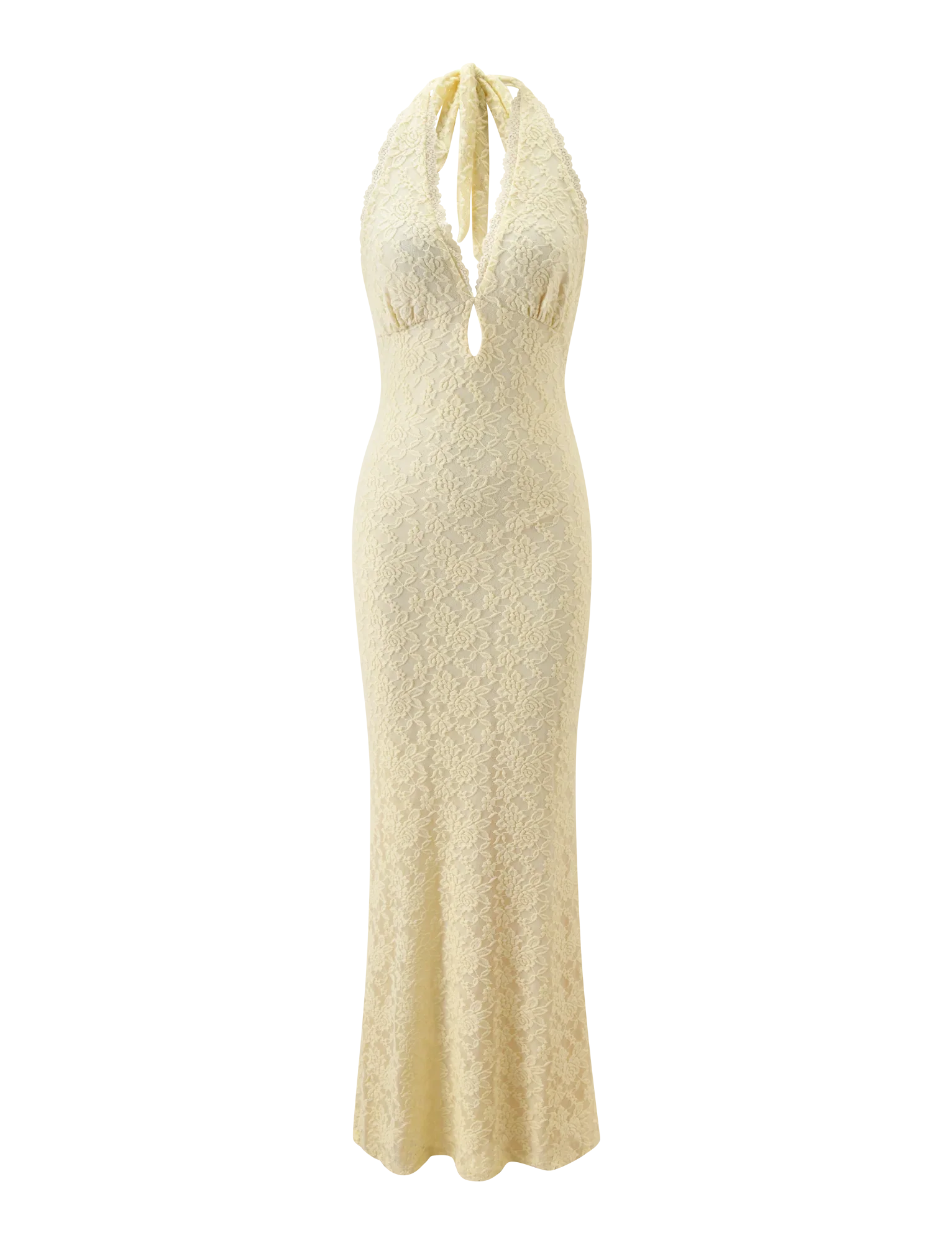 MAVEN LACE MAXI DRESS - PASTEL YELLOW