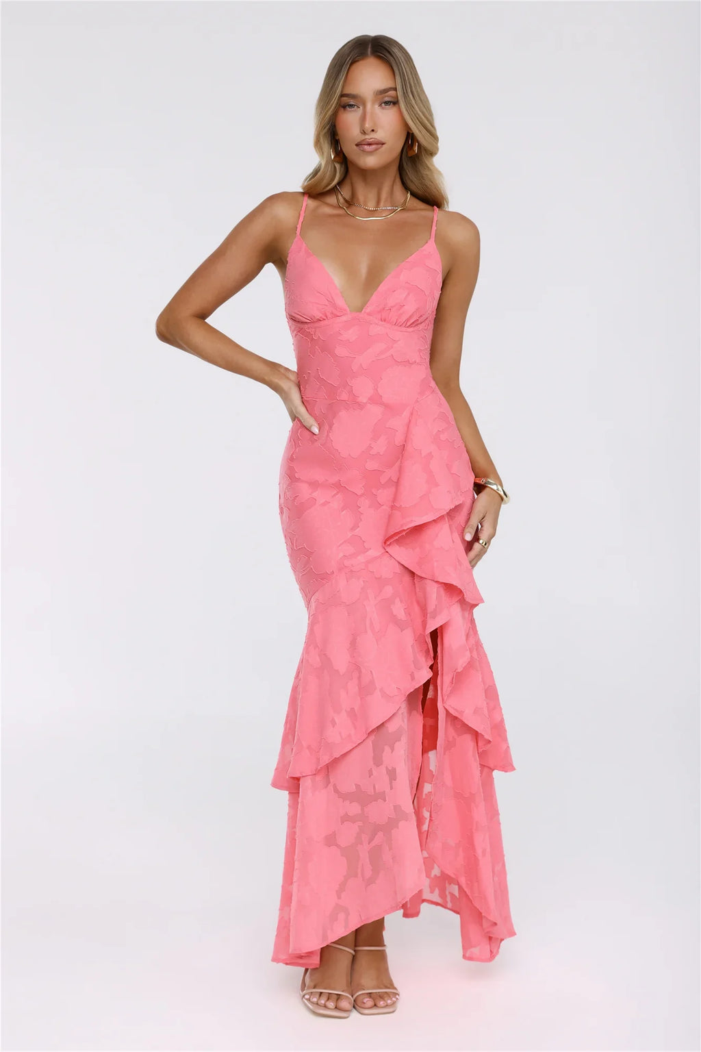 Petal Parade Maxi Dress Coral