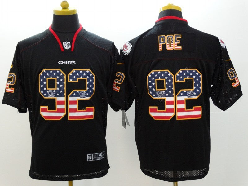 Men's Kansas City Chiefs Dontari Poe #92 Black Game Jersey1