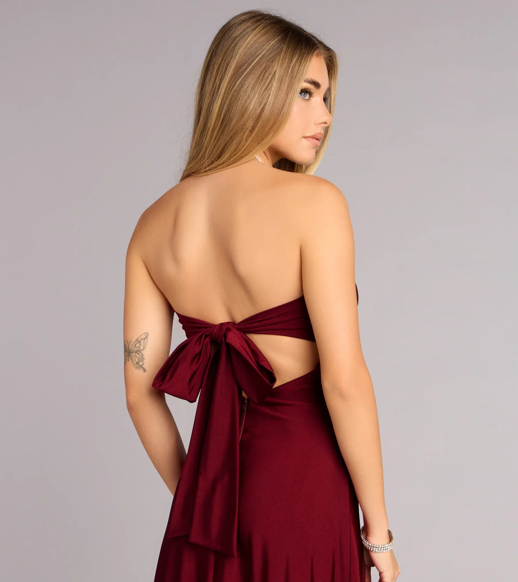 Madeline Strapless Tie-Back A-Line Dress
