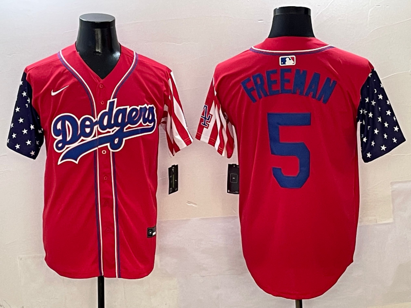 Men's Los Angeles Dodgers Freddie Freeman #5 Red Player Jersey