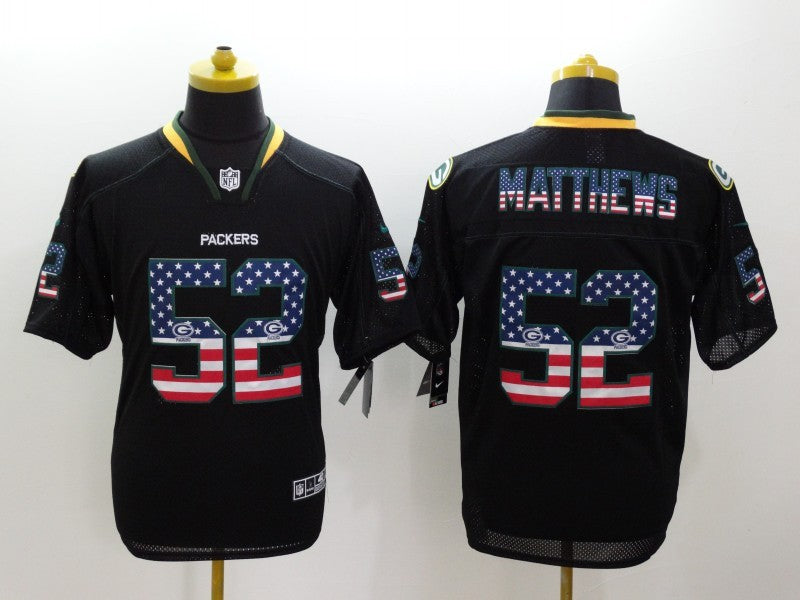 Men's Green Bay Packers Clay Matthews #52 Black Game Jersey1