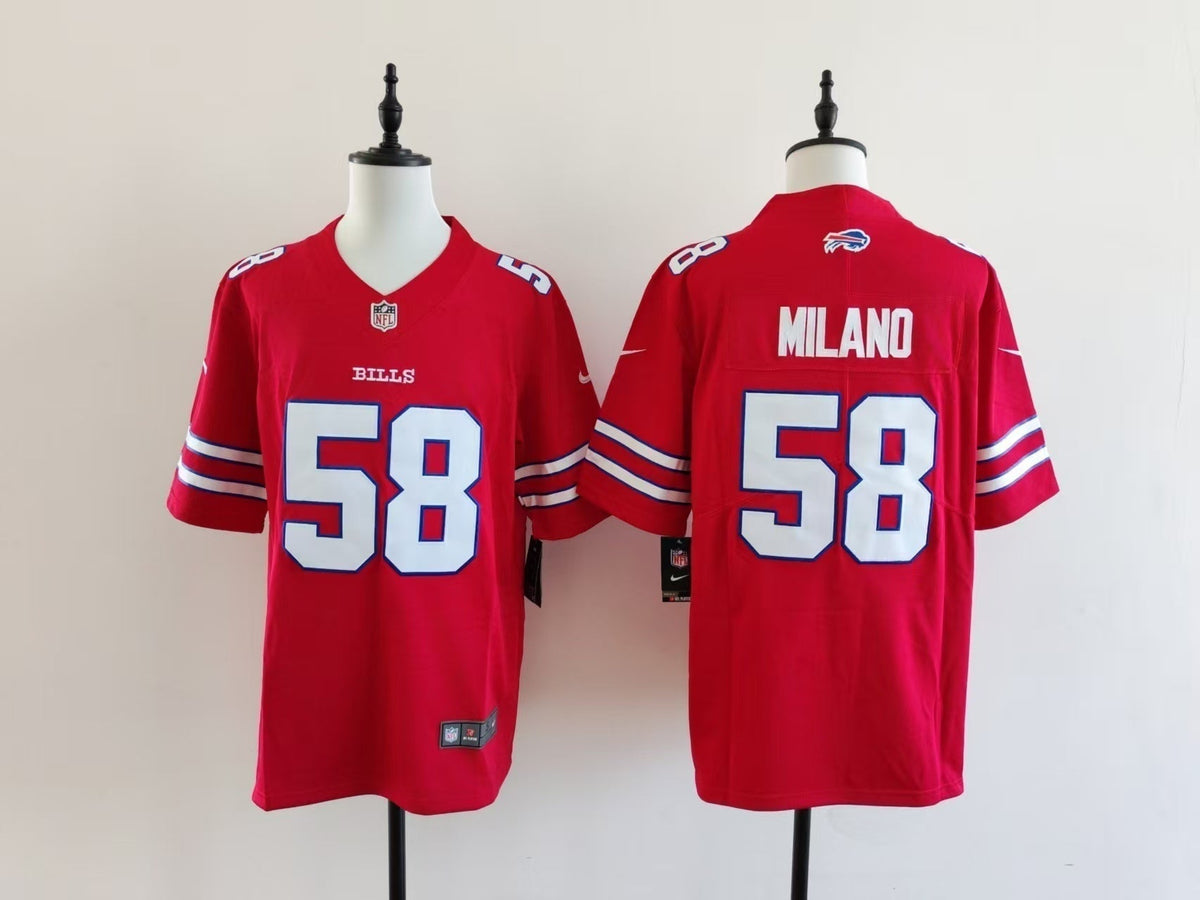 Men's Buffalo Bills Matt Milano Jersey-Red