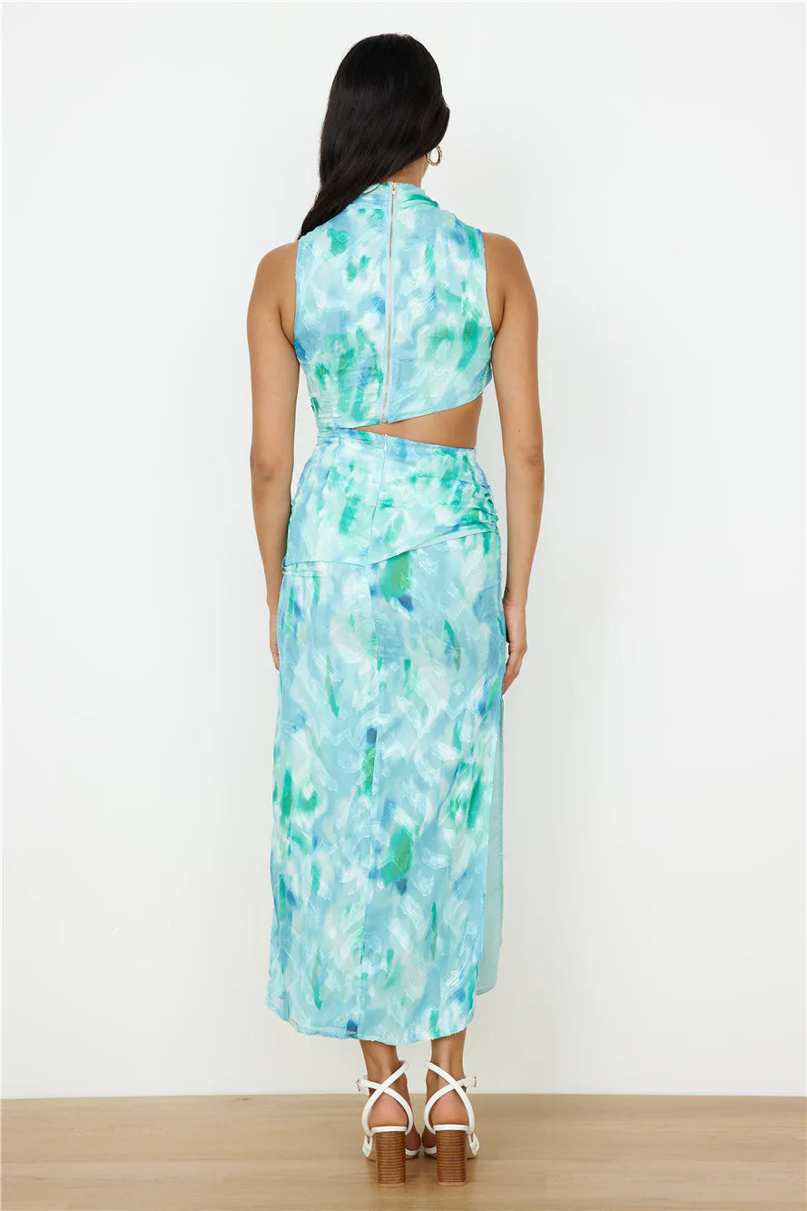 Kiss From The Ocean Midi Dress Blue