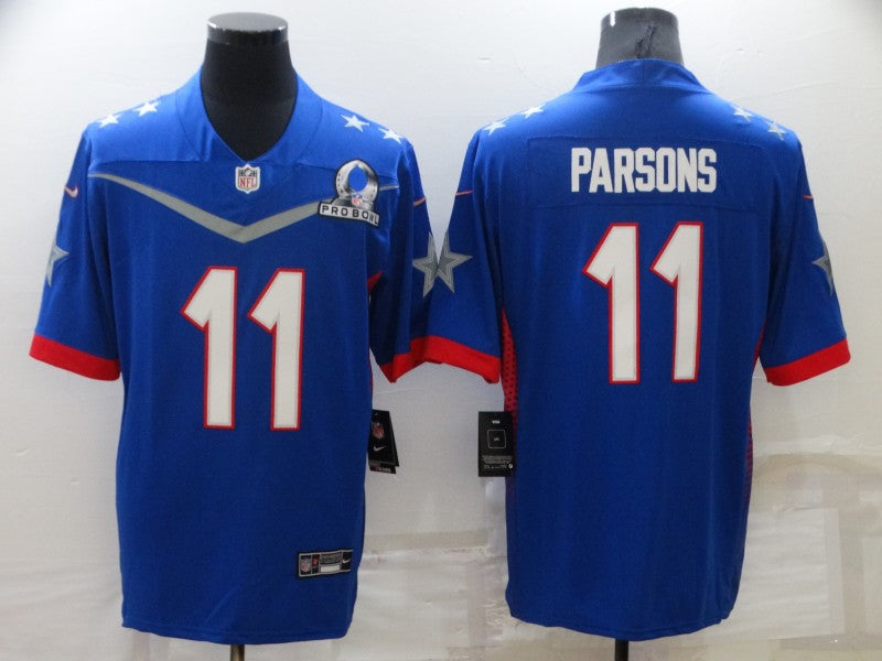 Men's Dallas Cowboys Micah Parsons #11 Blue ALL STAR Game Jersey1