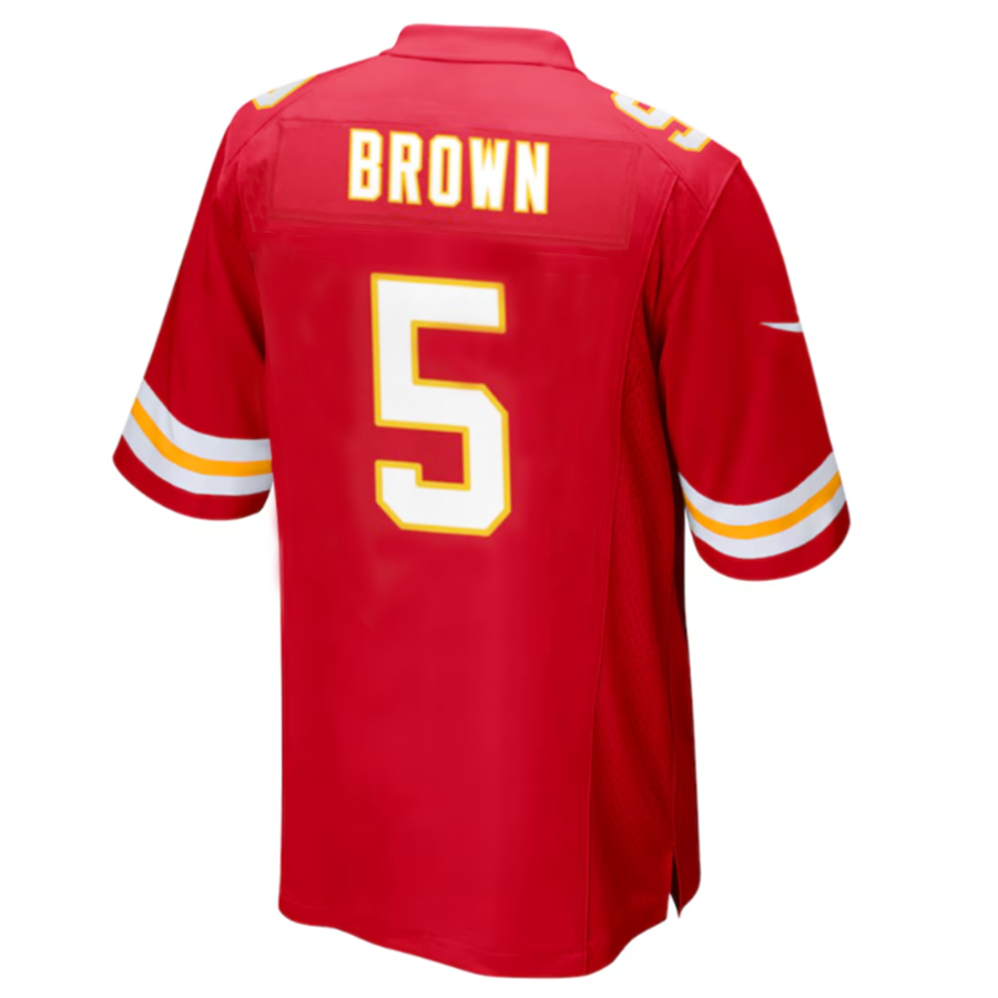 KC.Chiefs #5 Marquise Brown Red Stitched Player Game Football Jerseys