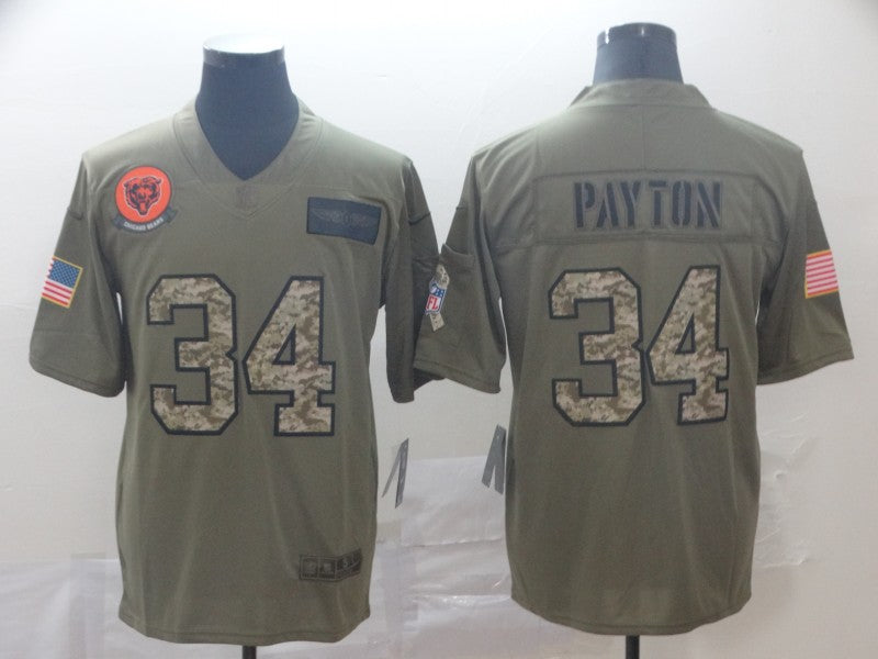 Men's Chicago Bears Walter Payton #34 Brown Team Game Jersey1