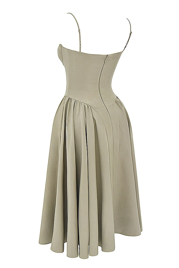 taupe corset sundress