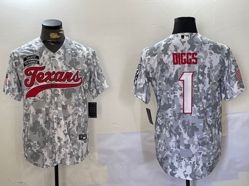 Men's Houston Texans Stefon Diggs #1 Arctic Camo 2024 Salute to Service Player Jersey1