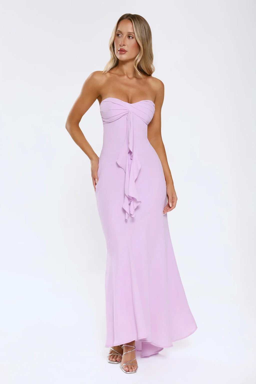 Flirt With Purpose Strapless Maxi Dress Lilac