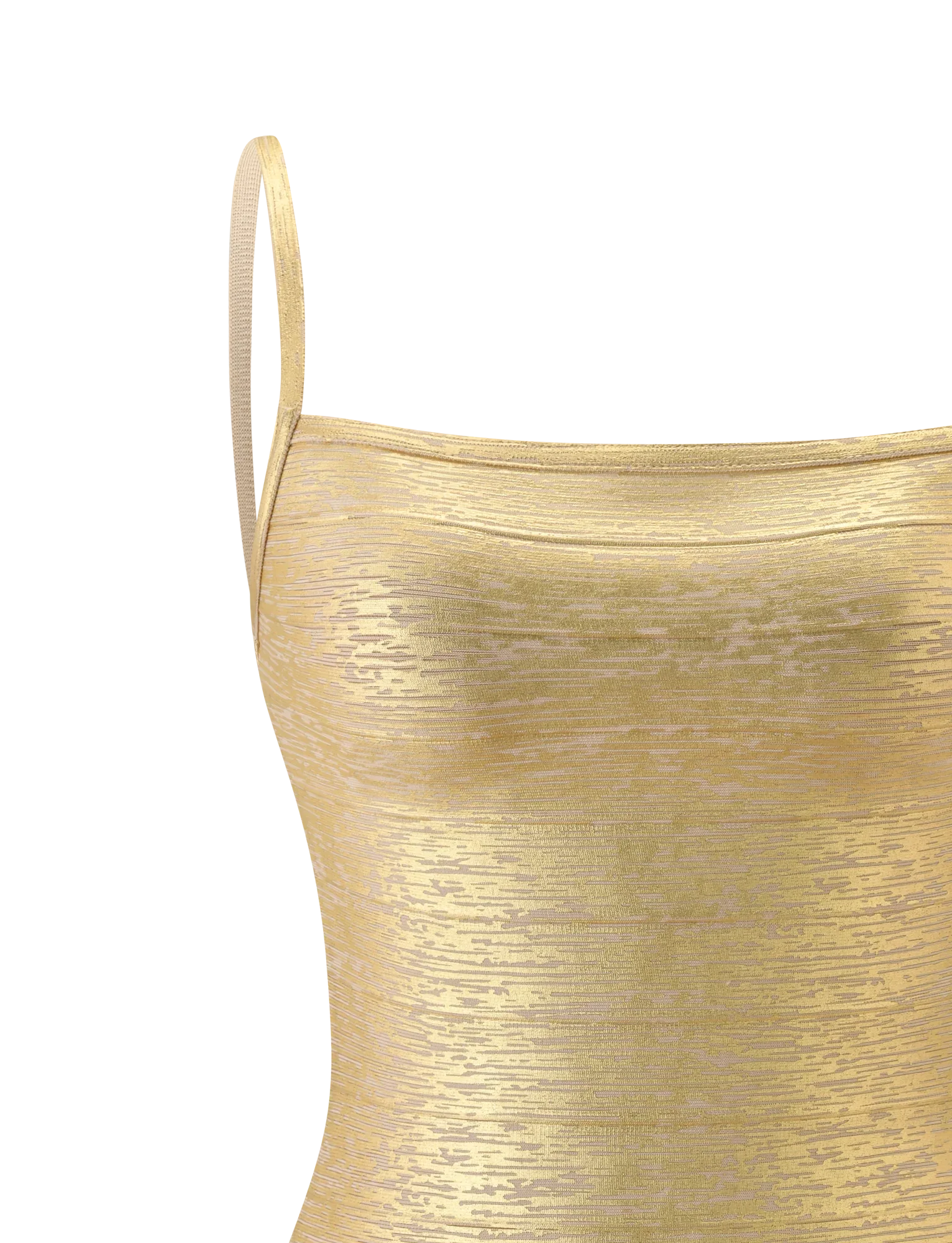 MIDORI METALLIC BANDAGE DRESS - GOLD