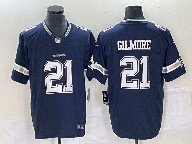 Men's Dallas Cowboys Stephon Gilmore #21 Navy Game Player Jersey1