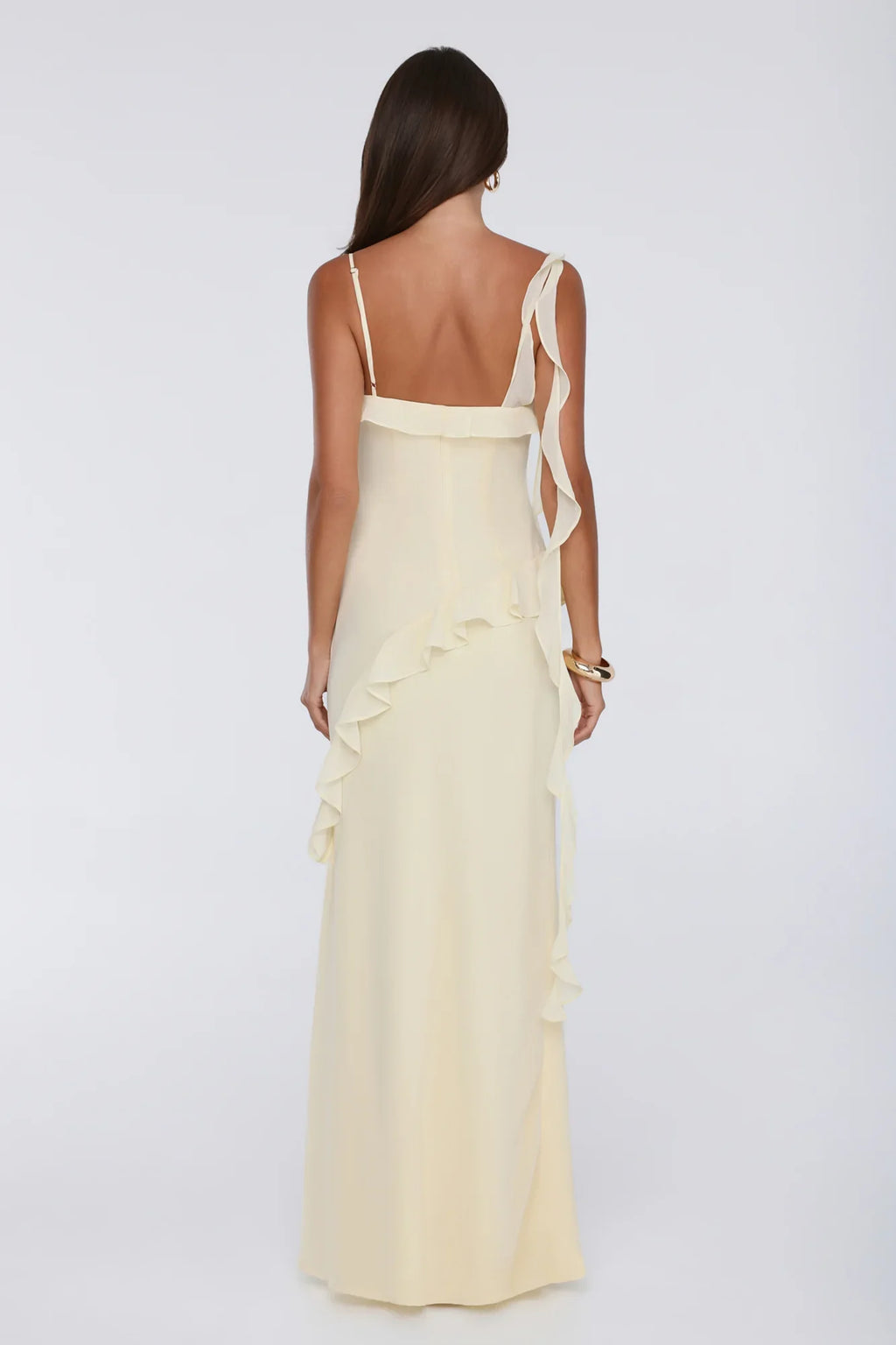 Fluttering Petals Maxi Dress Yellow