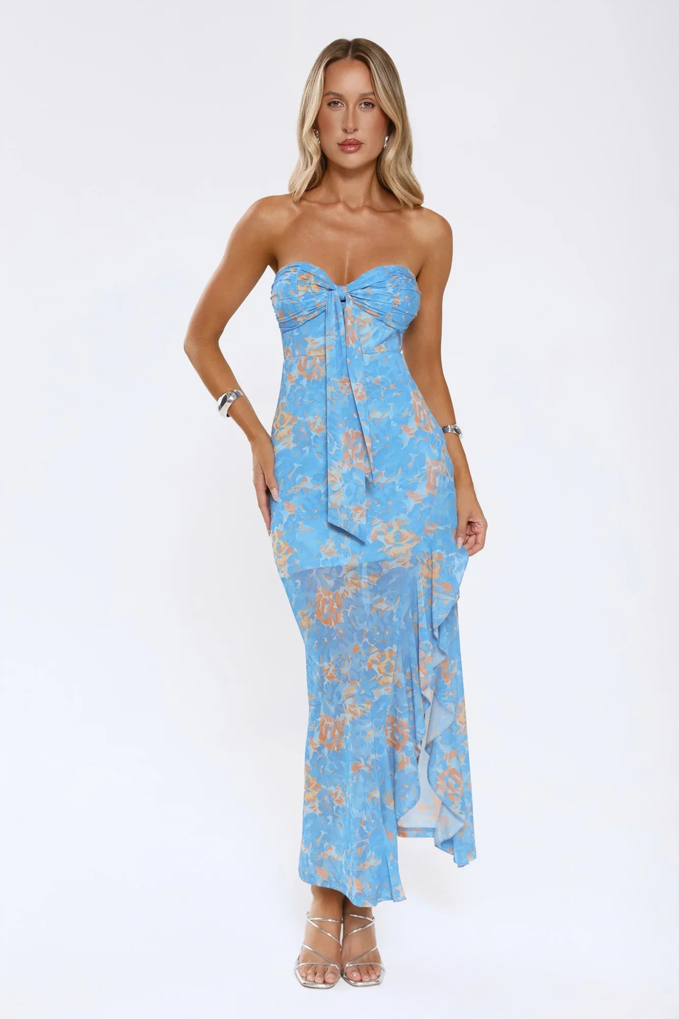 Feelings Like This Strapless Maxi Dress Blue