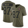 Men's Kansas City Chiefs Travis Kelce Nike Olive 2025 Salute to Service Limited Jersey