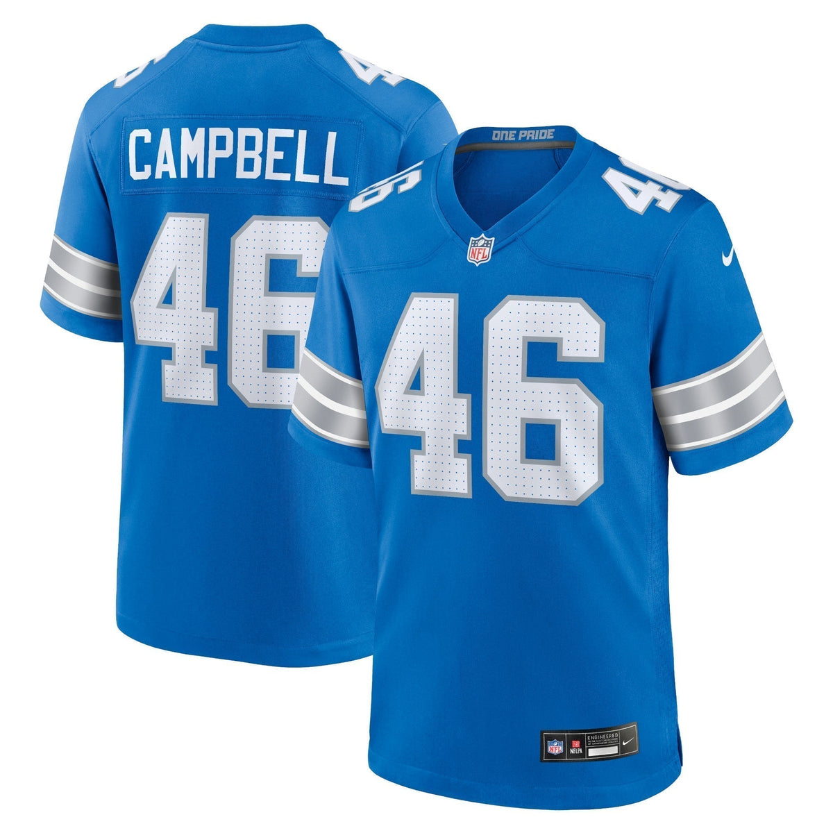 Jack Campbell Detroit Lions Nike Game Jersey - Blue