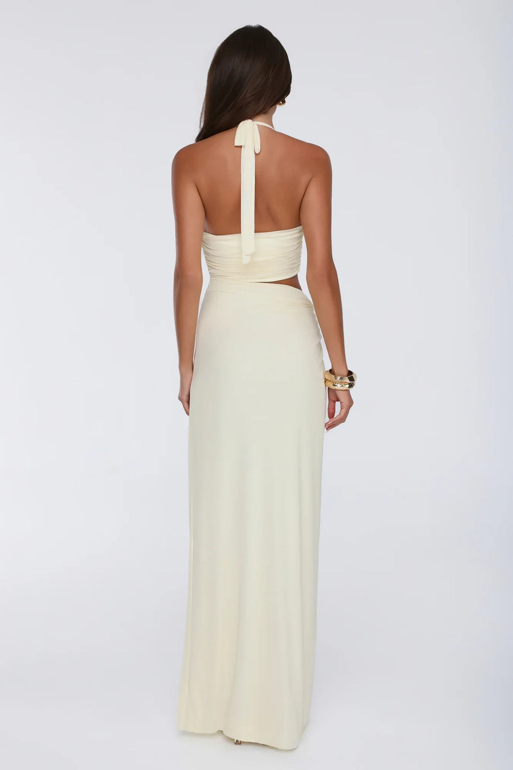 Secret Bloomers Halter Maxi Dress Yellow