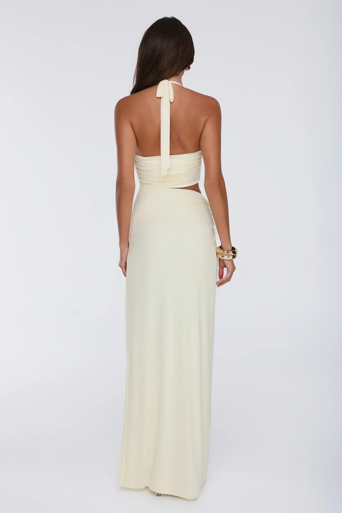 Secret Bloomers Halter Maxi Dress Yellow