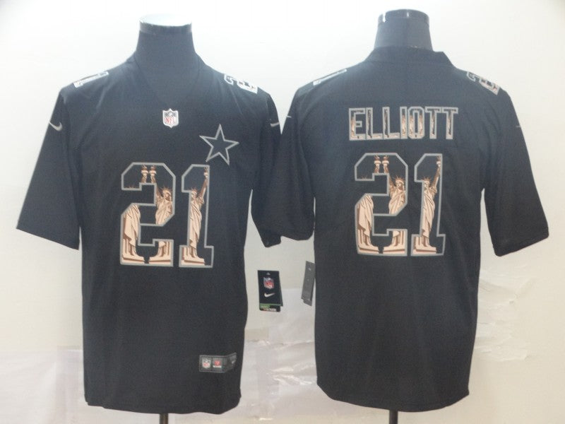 Men's Dallas Cowboys #21 Ezekiel Elliott Black Alternate Game Jersey1