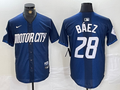 Men's Detroit Tigers Javier Baez #28 Navy 2024 City Connect Limited Player Jersey1